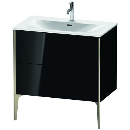 Xviu Floor Standing Vanity Unit Black High Gloss